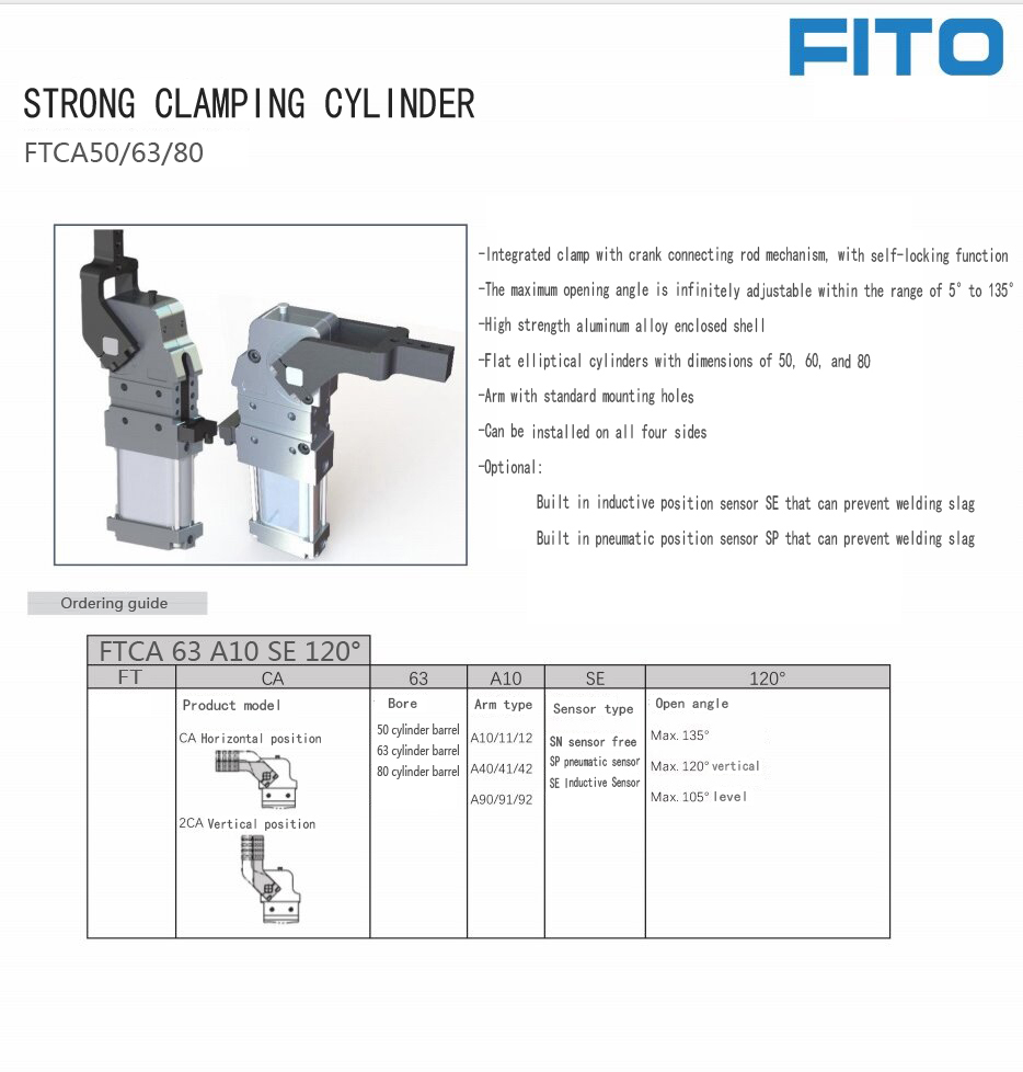 TUNKERS Replace Pneumatic Power Clamping Cylinder FTCA 63 5