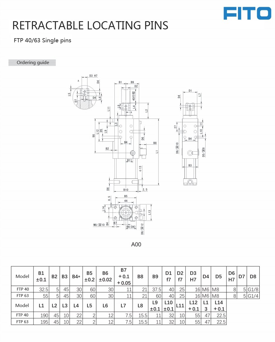 TUNKERS Replace Retractable Locat Pin FTP 40 6