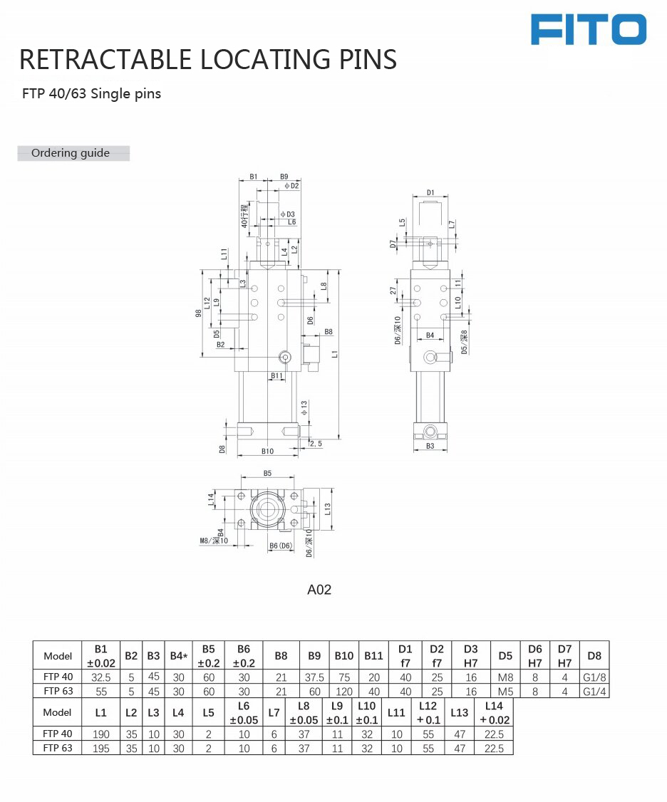 TUNKERS Replace Retractable Locat Pin FTP 40 7