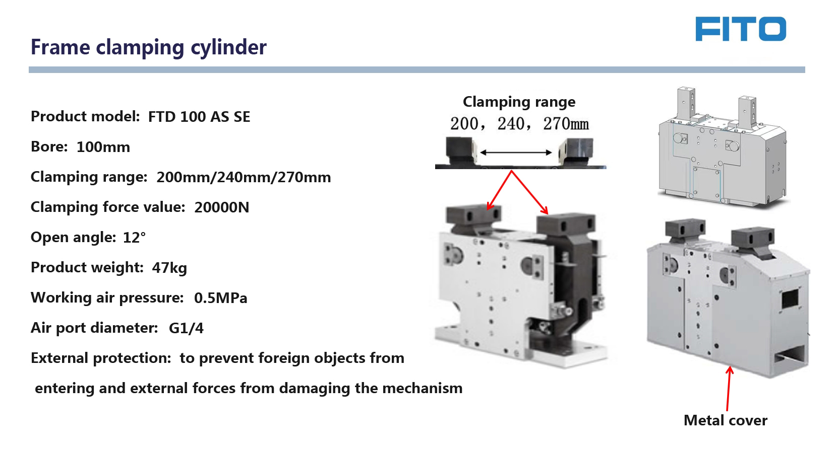 Frame clamping cylinder FTD 100 5