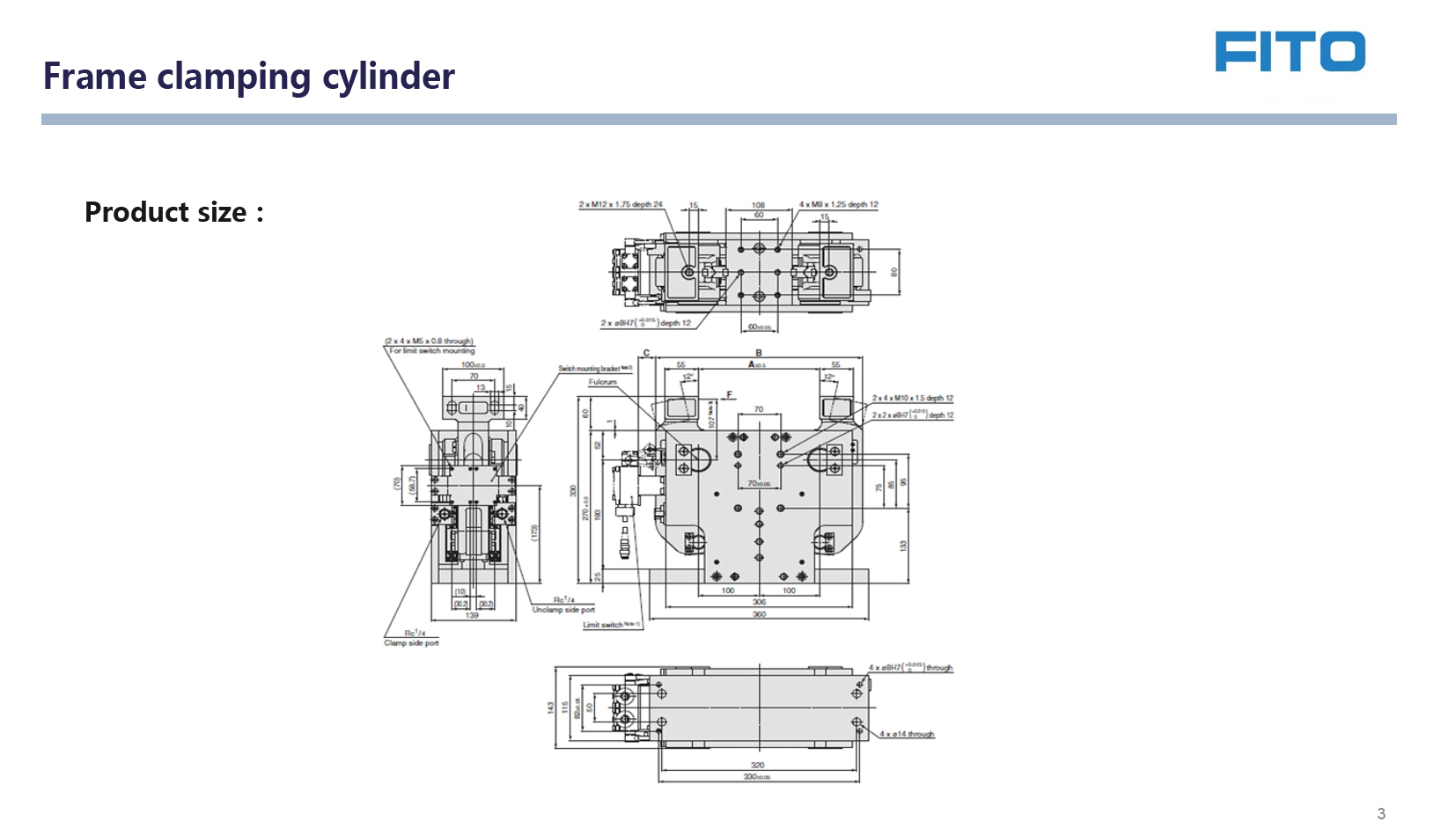 Frame clamping cylinder FTD 100 6