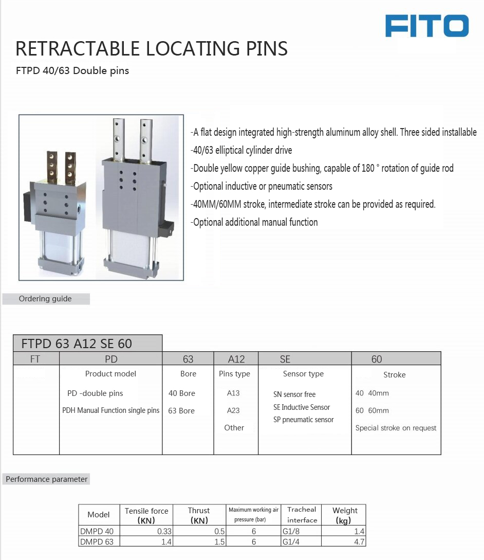 TUNKERS Replace Retractable Locat Pin FTPD 40 5