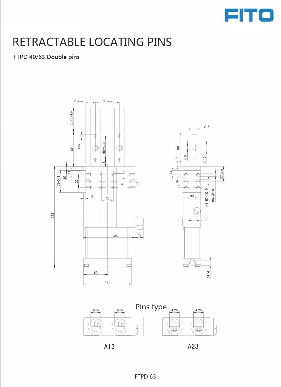 TUNKERS Replace Retractable Locat Pin FTPD 63 6