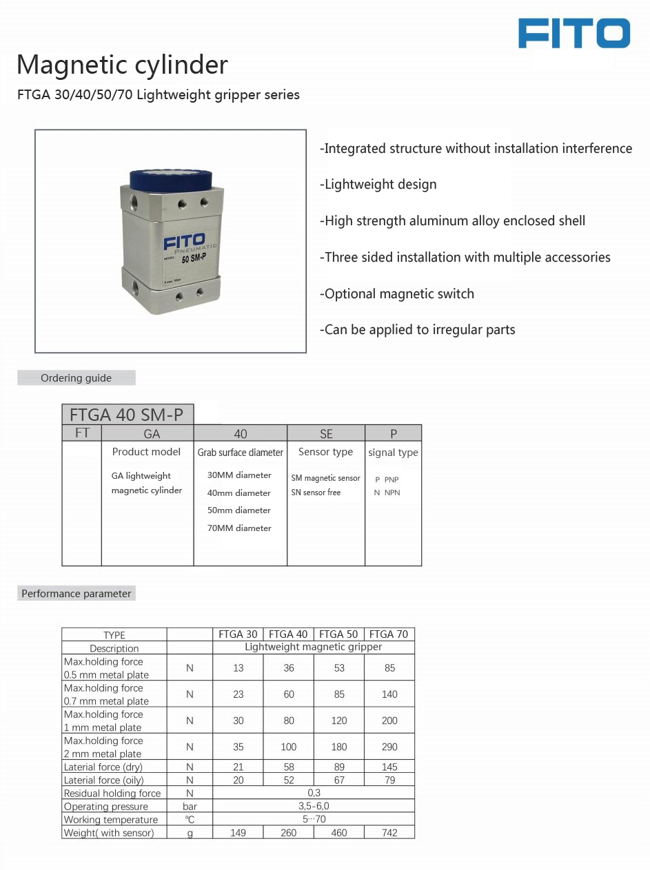 Pneumatic Magnetic cylinder automation FTGA 40 SM-P 6